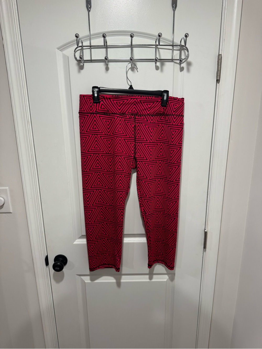 Women's Red Geometric Print Leggings